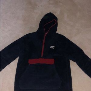 The North Face black, hooded fleece, fill zip jacket.